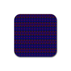 Split Diamond Blue Purple Woven Fabric Rubber Coaster (square) 