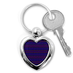 Split Diamond Blue Purple Woven Fabric Key Chains (heart) 