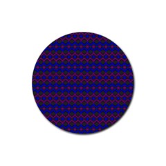 Split Diamond Blue Purple Woven Fabric Rubber Coaster (round)  by Mariart