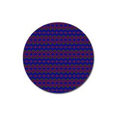 Split Diamond Blue Purple Woven Fabric Magnet 3  (round)