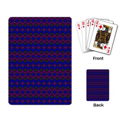 Split Diamond Blue Purple Woven Fabric Playing Card by Mariart