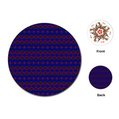 Split Diamond Blue Purple Woven Fabric Playing Cards (round)  by Mariart