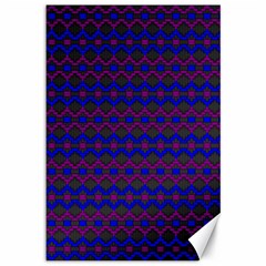 Split Diamond Blue Purple Woven Fabric Canvas 12  X 18   by Mariart