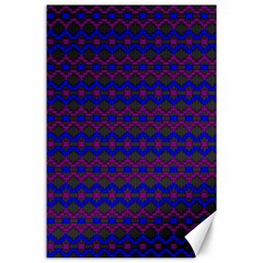 Split Diamond Blue Purple Woven Fabric Canvas 24  X 36  by Mariart