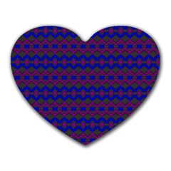 Split Diamond Blue Purple Woven Fabric Heart Mousepads by Mariart