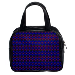 Split Diamond Blue Purple Woven Fabric Classic Handbags (2 Sides) by Mariart