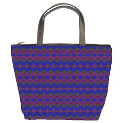 Split Diamond Blue Purple Woven Fabric Bucket Bags by Mariart