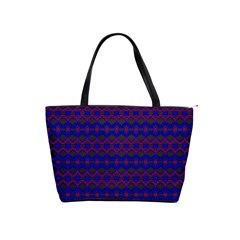 Split Diamond Blue Purple Woven Fabric Shoulder Handbags by Mariart