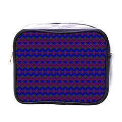 Split Diamond Blue Purple Woven Fabric Mini Toiletries Bags by Mariart