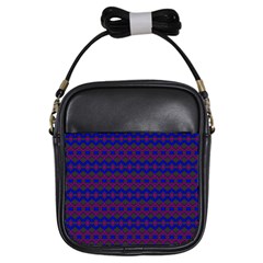 Split Diamond Blue Purple Woven Fabric Girls Sling Bags by Mariart