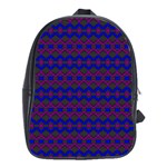 Split Diamond Blue Purple Woven Fabric School Bags (XL)  Front