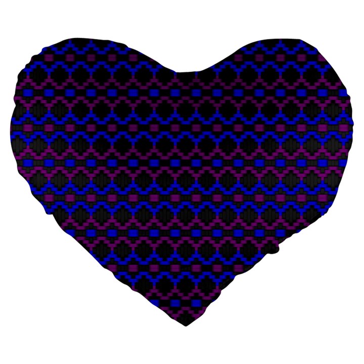 Split Diamond Blue Purple Woven Fabric Large 19  Premium Heart Shape Cushions