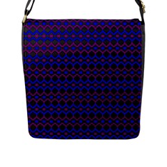 Split Diamond Blue Purple Woven Fabric Flap Messenger Bag (l)  by Mariart