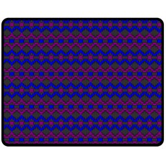 Split Diamond Blue Purple Woven Fabric Double Sided Fleece Blanket (medium)  by Mariart