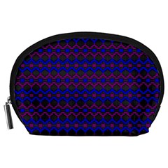 Split Diamond Blue Purple Woven Fabric Accessory Pouches (large)  by Mariart