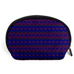 Split Diamond Blue Purple Woven Fabric Accessory Pouches (Large)  Front