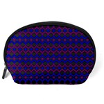 Split Diamond Blue Purple Woven Fabric Accessory Pouches (Large)  Back