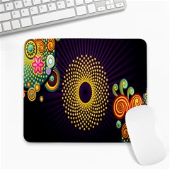 Polka Dot Circle Leaf Flower Floral Yellow Purple Red Star Large Mousepads by Mariart