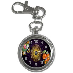 Polka Dot Circle Leaf Flower Floral Yellow Purple Red Star Key Chain Watches