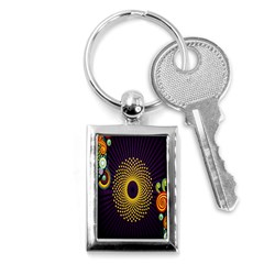 Polka Dot Circle Leaf Flower Floral Yellow Purple Red Star Key Chains (Rectangle) 