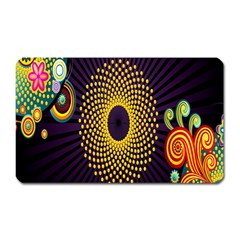 Polka Dot Circle Leaf Flower Floral Yellow Purple Red Star Magnet (rectangular)