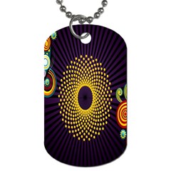 Polka Dot Circle Leaf Flower Floral Yellow Purple Red Star Dog Tag (Two Sides)