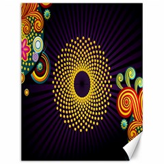 Polka Dot Circle Leaf Flower Floral Yellow Purple Red Star Canvas 12  X 16   by Mariart