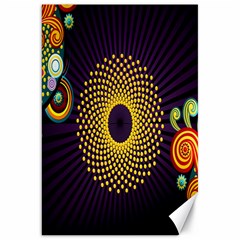 Polka Dot Circle Leaf Flower Floral Yellow Purple Red Star Canvas 20  x 30  