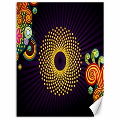 Polka Dot Circle Leaf Flower Floral Yellow Purple Red Star Canvas 36  x 48  