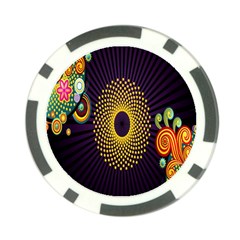 Polka Dot Circle Leaf Flower Floral Yellow Purple Red Star Poker Chip Card Guard by Mariart