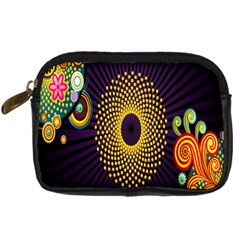 Polka Dot Circle Leaf Flower Floral Yellow Purple Red Star Digital Camera Cases by Mariart