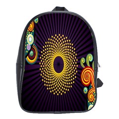 Polka Dot Circle Leaf Flower Floral Yellow Purple Red Star School Bags(large)  by Mariart