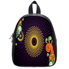 Polka Dot Circle Leaf Flower Floral Yellow Purple Red Star School Bags (small)  by Mariart