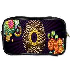 Polka Dot Circle Leaf Flower Floral Yellow Purple Red Star Toiletries Bags 2-side by Mariart