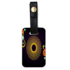 Polka Dot Circle Leaf Flower Floral Yellow Purple Red Star Luggage Tags (one Side)  by Mariart