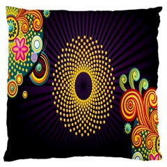 Polka Dot Circle Leaf Flower Floral Yellow Purple Red Star Large Cushion Case (One Side)