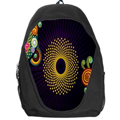 Polka Dot Circle Leaf Flower Floral Yellow Purple Red Star Backpack Bag by Mariart