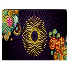 Polka Dot Circle Leaf Flower Floral Yellow Purple Red Star Cosmetic Bag (xxxl)  by Mariart