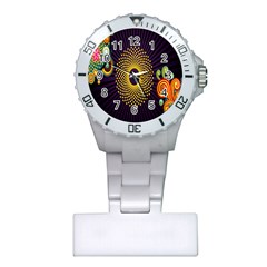 Polka Dot Circle Leaf Flower Floral Yellow Purple Red Star Plastic Nurses Watch