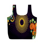 Polka Dot Circle Leaf Flower Floral Yellow Purple Red Star Full Print Recycle Bags (M)  Front