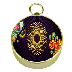 Polka Dot Circle Leaf Flower Floral Yellow Purple Red Star Gold Compasses by Mariart