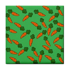 Carrot Pattern Tile Coasters by Valentinaart