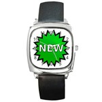 New Icon Sign Square Metal Watch Front