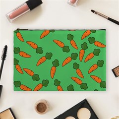 Carrot Pattern Cosmetic Bag (large)  by Valentinaart