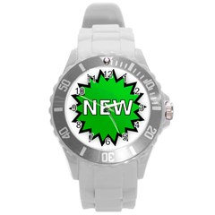 New Icon Sign Round Plastic Sport Watch (L)