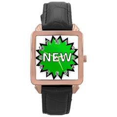 New Icon Sign Rose Gold Leather Watch 