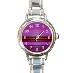 Stripes Line Red Purple Round Italian Charm Watch by Mariart