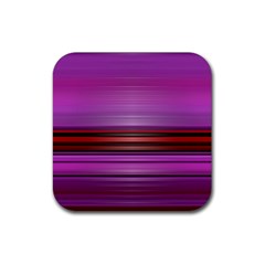 Stripes Line Red Purple Rubber Coaster (Square) 