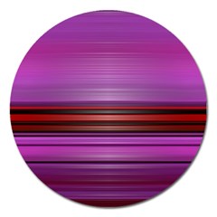 Stripes Line Red Purple Magnet 5  (Round)