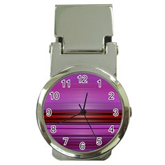 Stripes Line Red Purple Money Clip Watches